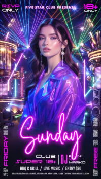Violet Club Party Instagram-verhaal Template