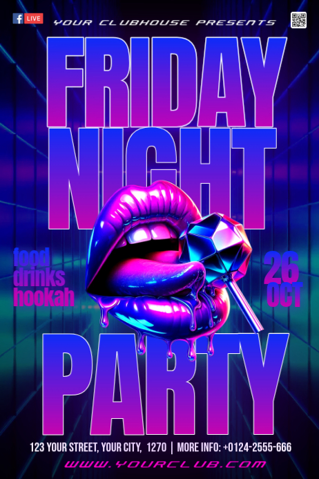 Purple Club Party Posters Template | PosterMyWall