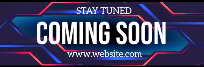 Purple Neon Coming Soon Announcement Email Header Video Template ...