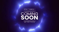 Purple Neon Coming Soon Pos Twitter template