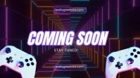 Purple Neon Coming Soon Video Digital Display (16:9) template