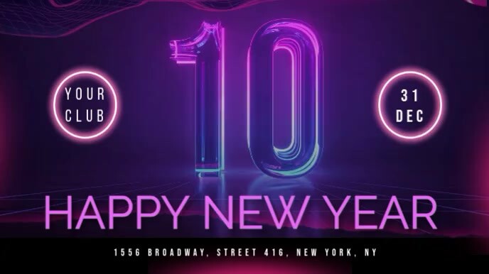 Countdown Image Purple Purple Neon Countdown Digital Display (16:9) Template | PosterMyWall