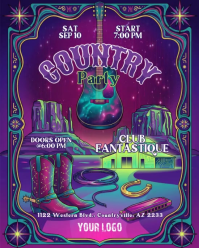 紫色 Country Music Party Instagram Portrait Template