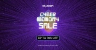 Purple Neon Cyber Monday Sale Iklan Facebook template