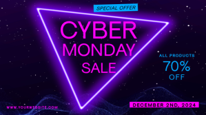 Ungu Purple Neon Cyber Monday Sale Pos Twitter Twitter-bericht Template