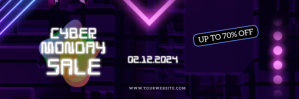 Purple Neon Cyber Monday Sale Tajuk Twitter Twitter-header template
