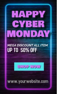 Purple Neon Cyber Monday Sale  Us Legal template