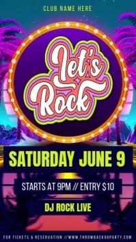 Purple Neon Disco Dance Party Instagram Story template