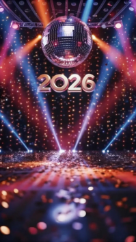 Purple Neon Disco New Year 2026 Party Instagram Story template