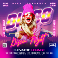 Purple Disco Night Event Instagram-opslag Template