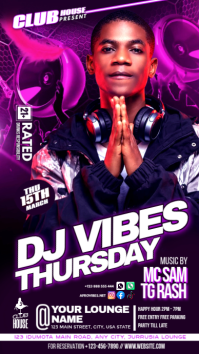 Purple Neon DJ Event Instagram Story template