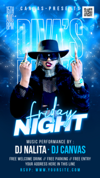 Purple Neon DJ Night Event Instagram Story template