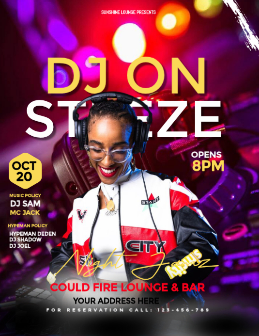 Pdf Purple Screen Purple Neon Dj Nightclub Party Flyer Template | PosterMyWall
