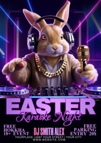 Purple Neon Easter A6 template