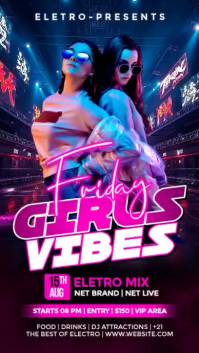 Purple Neon Electro Music Event Instagram Reel Video template