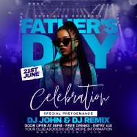 Purple Neon Father's Day Celebration Instagram Post Iphosti le-Instagram template