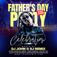 Purple Neon Father's Day Party Instagram Post Iphosti le-Instagram template