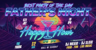 Purple Neon Father's Night Event Facebook Shared Image Video template