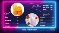 Purple Neon Fruit Juice & Smoothies Shop Menu Digital Display (16:9) template