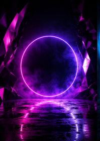 Purple Neon Futuristic Light Background A6 template