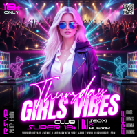 Purple Girls Night Club Event Instagram Post Template