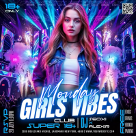 Purple Neon Girls Night Out Instagram Post Video template