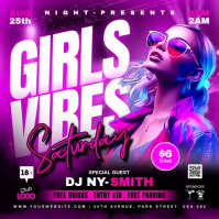Purple Girls Night Out Quadrato Template