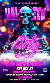 Purple Neon Halloween Dj Club Party  Us Legal template