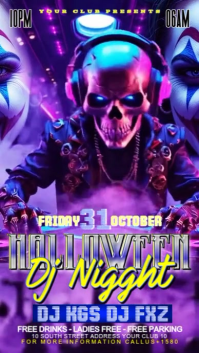 Purple Halloween DJ Night Instagram Reel Template