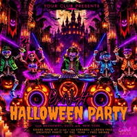 Purple Halloween DJ Night Carré Template