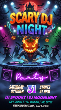 Ungu Halloween DJ Party Instagram-verhaal Template