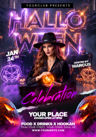 Roxo Halloween Party A5 Template