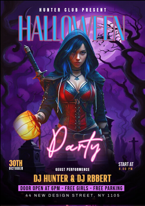 Purple Neon Halloween Party Flyer A4 Template PosterMyWall Purple Neon Halloween Party Flyer A4 Template PosterMyWall