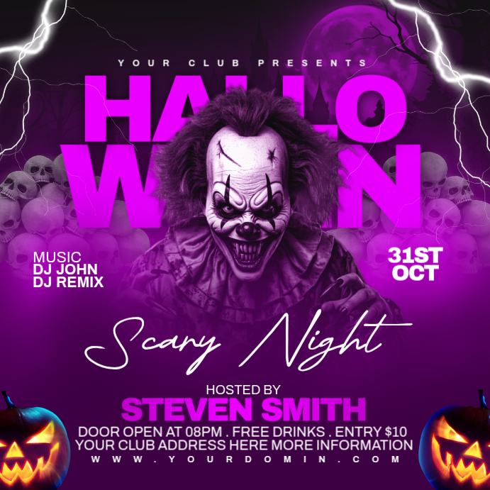 Halloween Party Instagram Ad Template | PosterMyWall