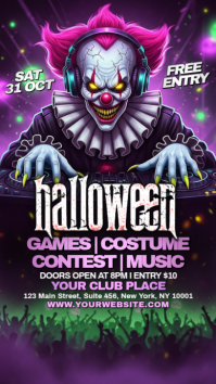 Purple Halloween Party Instagram Story Template