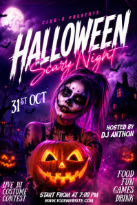 Purple Halloween Party Iphosta Template