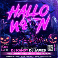 Ungu Halloween Party Square Template