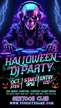 Preto Halloween DJ Party Instagram Story Template
