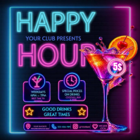 Morado Happy Hour Promotion Square Template