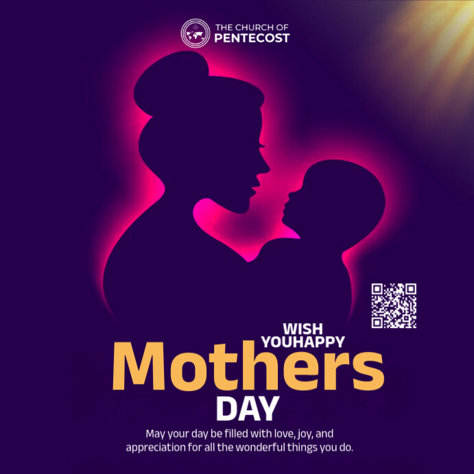Purple Neon Happy Mother's Day  Instagram Post template