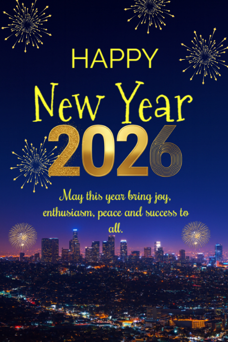 Plantilla de Purple Neon Happy New Year Poster | PosterMyWall