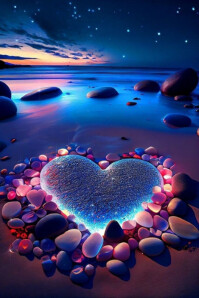 Purple Neon Heart Of The Shore Poster Póster template