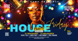 Purple Neon House Party Event Facebook Event Cover Video template