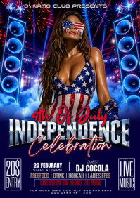 Purple Neon Independence Day Celebration A3 Video template