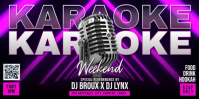 紫色 Karaoke Event Eventbrite-banner Template