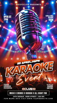 Purple Neon Karaoke Event Instagram Story template