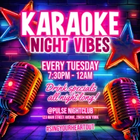Purple Neon Karaoke Instagram Post template