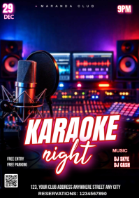 Black Karaoke Night Event A3 Template