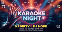 Purple Neon Karaoke Night Event Facebook Shared Image template