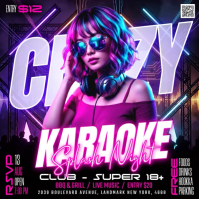 Violet Karaoke Night Event Post Instagram Template